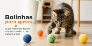 gato cinzento com bolinhas coloridas em ambiente interno